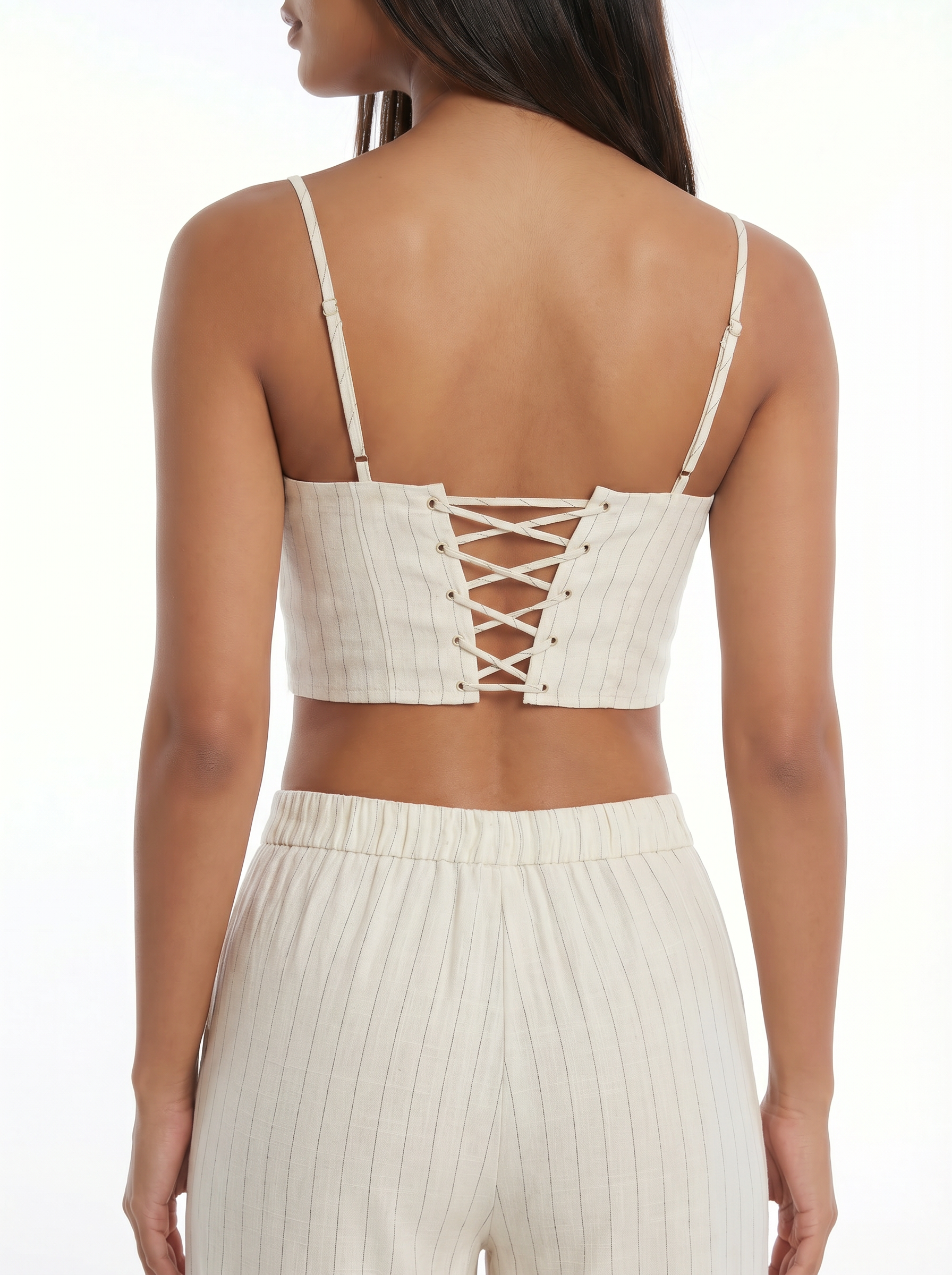 Conjunto Siena Crema — Bustier y Pantalón de Lino