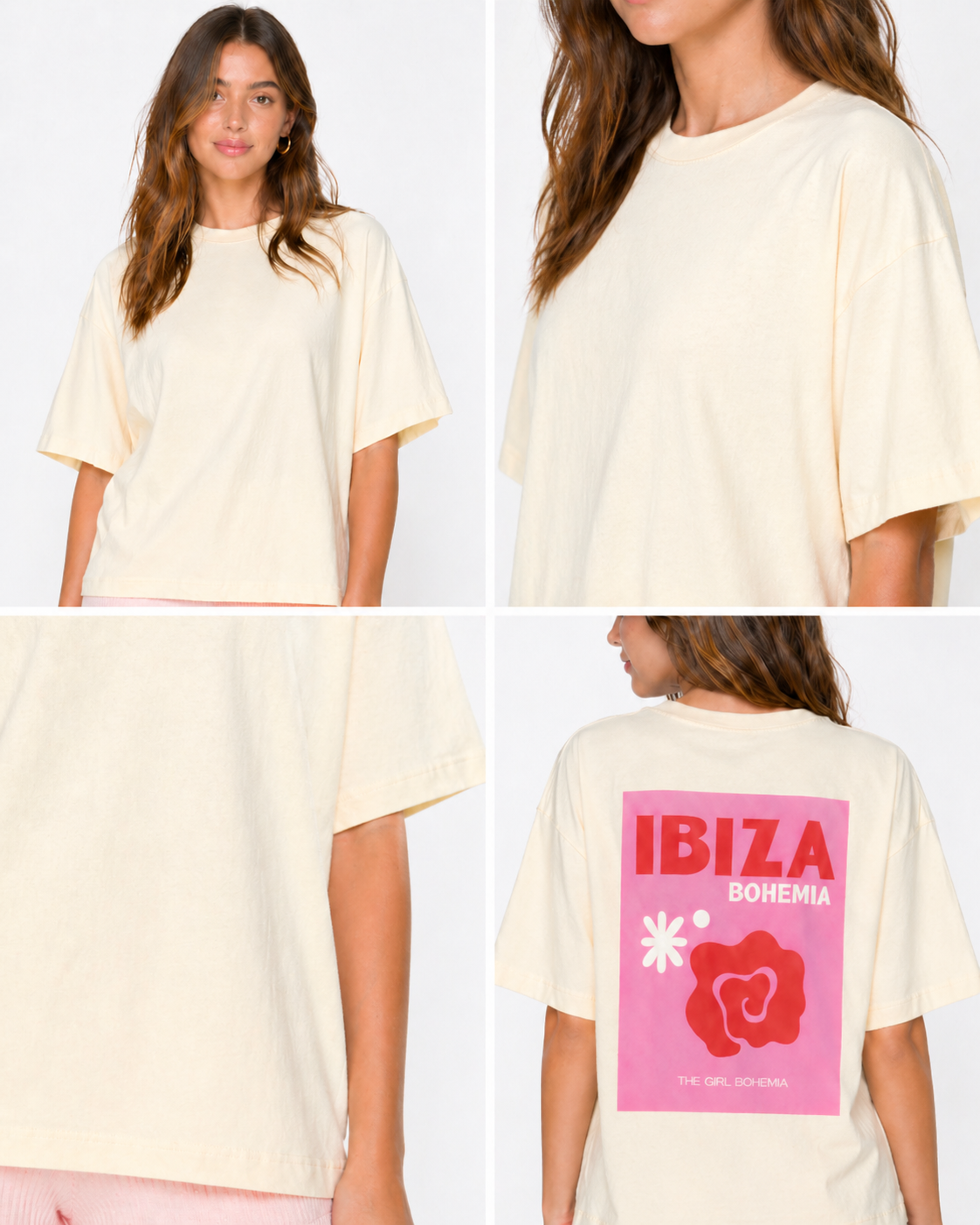 Camiseta Oversize Ibiza Bohemia — Amarillo Pastel