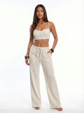 Conjunto Siena Crema — Bustier y Pantalón de Lino