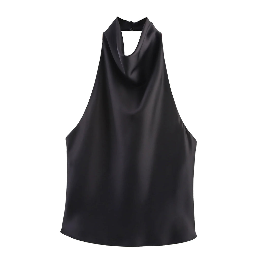 ZEVITY Women's Clothing 2026 Spring New Fashion Halter Neck Top