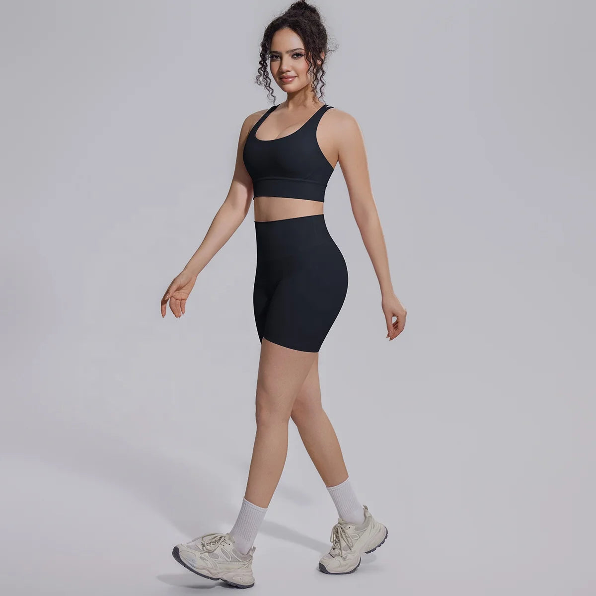 Wholesale 2 Piece Women Yoga Set High Waist Leggings Shorts